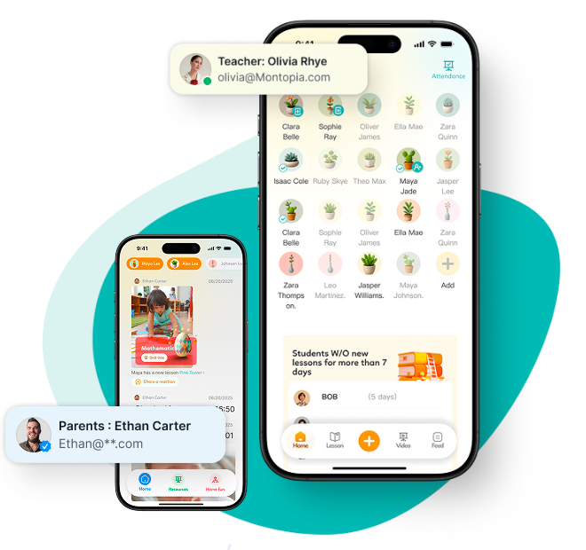 Montopia teacher and parent apps